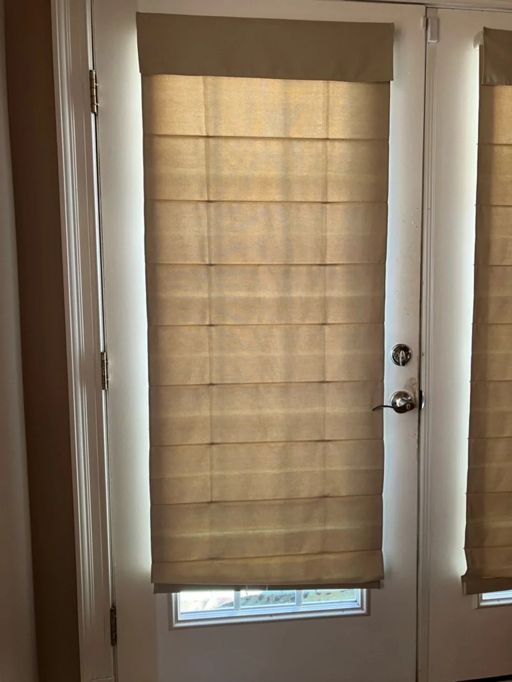Beige Cordless Roman Blinds Window Shade/Curtain - 63x31”